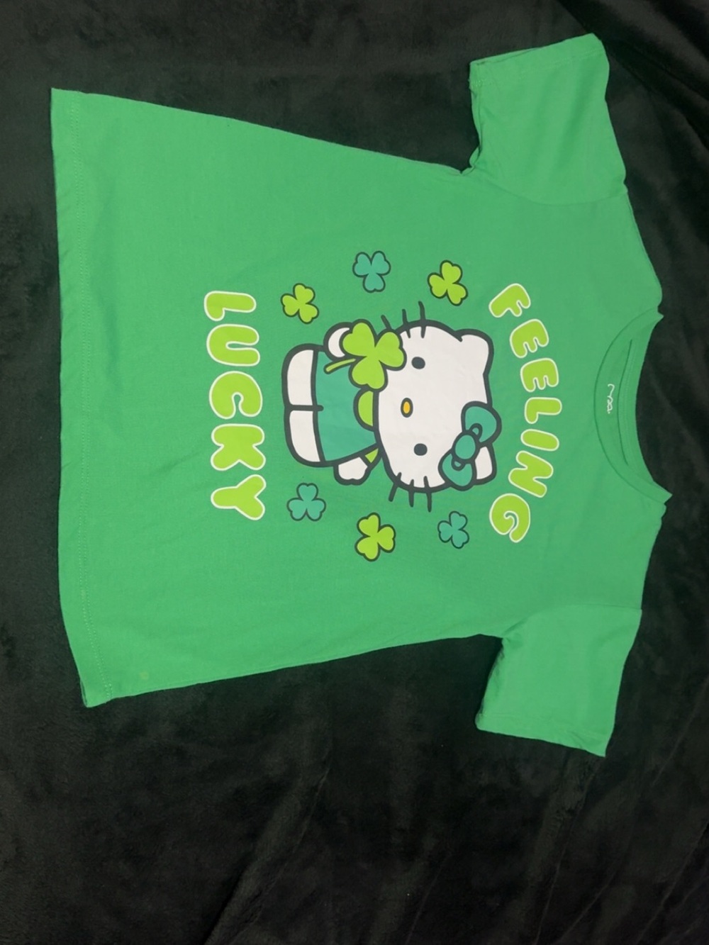 Hello Kitty Green Lucky Shamrock Graphic Tee